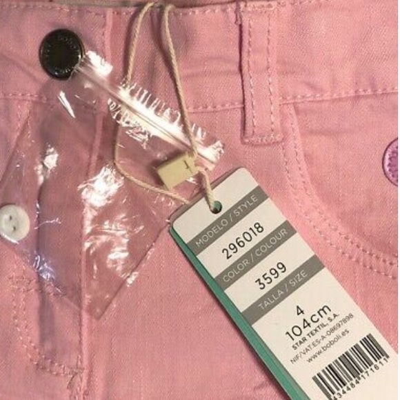 BOBOLI Girls Pink Jeans Sz 4 Stretchy 296018 NWT - Picture 3 of 4